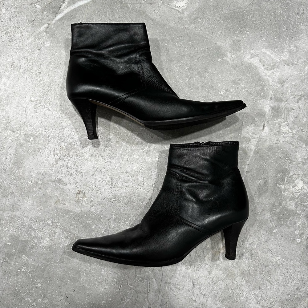 Coach Alexis Baby Calf Zip Ankle Boots Size 9,5B Black Y2K Kitten Heel Pointed